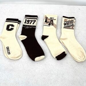 Mens Womens 4 Pairs Crew Socks Trendy Retro Comfort Basketball Athletic Socks